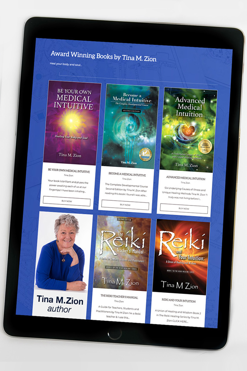 Tina M Zion books on tablet